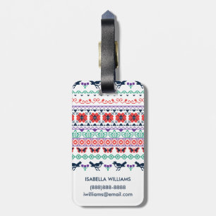 Frida Kahlo Mexican Pattern Luggage Tag