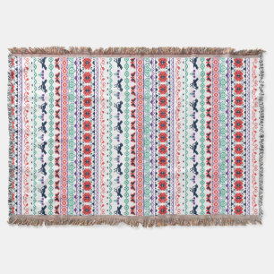 Frida Kahlo Mexican Pattern Throw Blanket