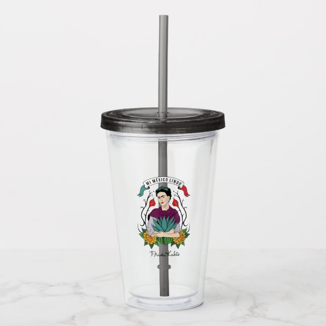 Frida Kahlo | Mi Mexico Lindo Acrylic Tumbler (Front)