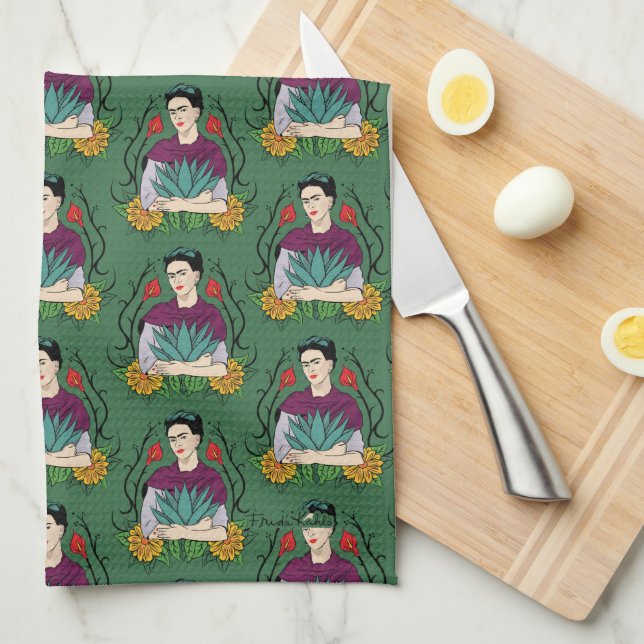 Frida Kahlo | Mi Mexico Lindo Pattern Tea Towel (Quarter Fold)
