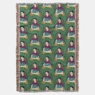 Frida Kahlo Mi Mexico Lindo Pattern Throw Blanket