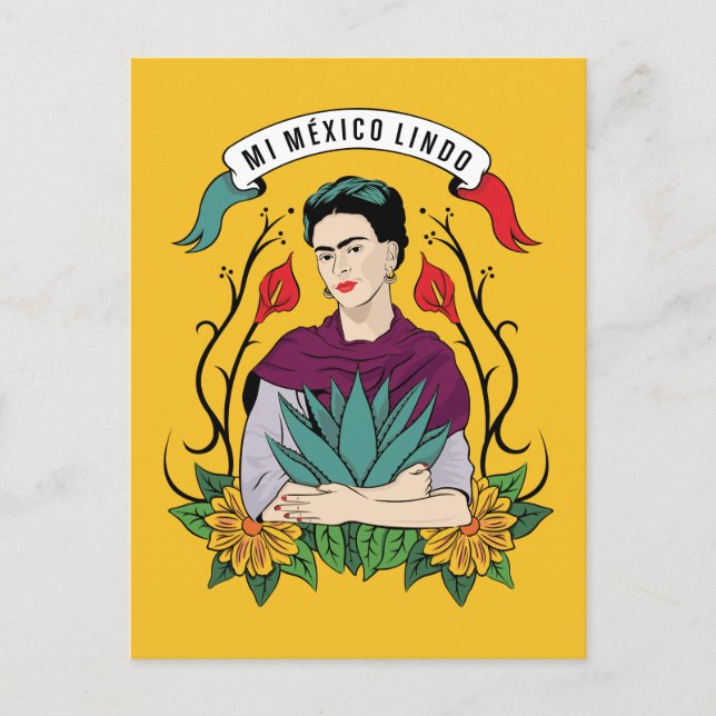 Frida Kahlo | Mi Mexico Lindo Postcard (Front)