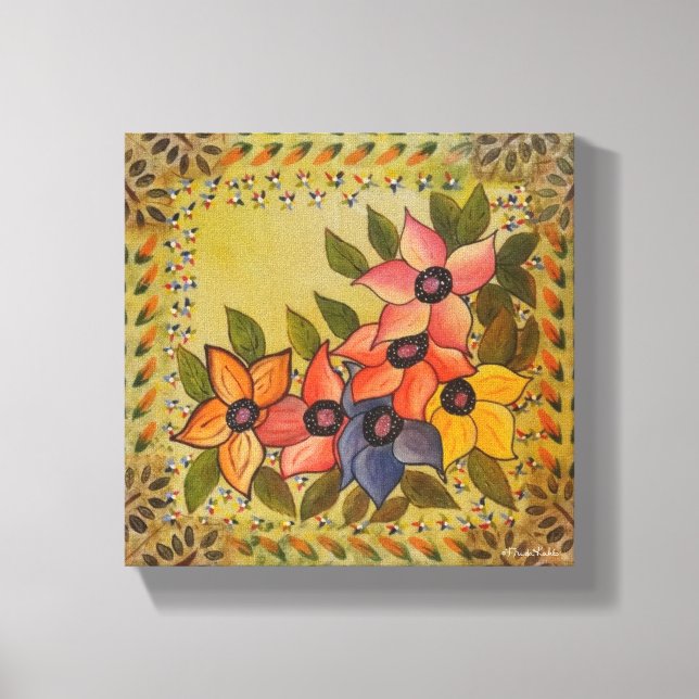 Frida Kahlo Painted Flores Canvas Print (Front)