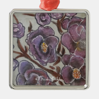 Frida Kahlo Painted Flowers Metal Tree Decoration