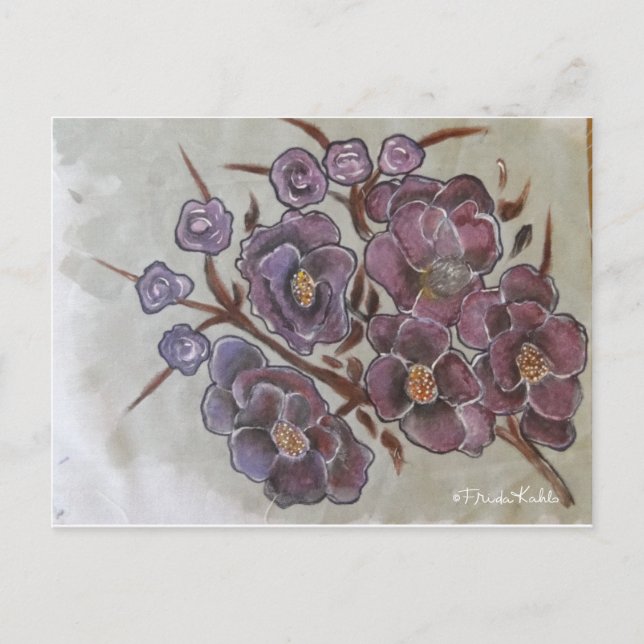 Frida Kahlo Painted Flowers Postcard (Front)