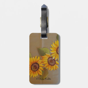 Frida Kahlo Painted Sunflowers Luggage Tag