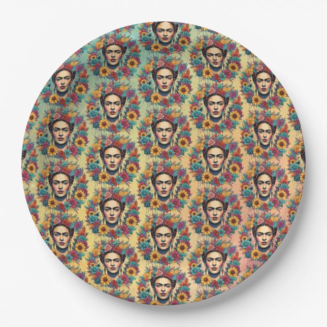 Frida Kahlo Paper Plate (Front)