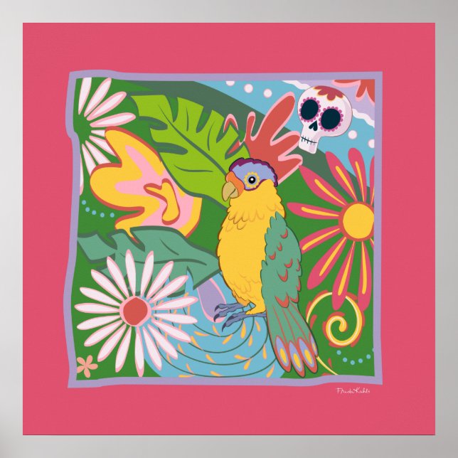 Frida Kahlo Parrot Graphic Poster (Front)