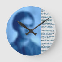 FRIDA KAHLO PIXELED BIOGRAPHY CLOCK BLUE