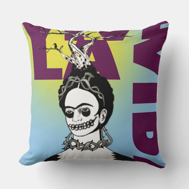 Frida Kahlo Pop Art Portrait Cushion (Front)