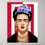 Frida Kahlo pop art Poster<br><div class="desc">Frida Kahlo pop art,  women's day</div>