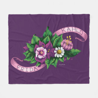 Frida Kahlo | Purple Floral Bouquet Fleece Blanket