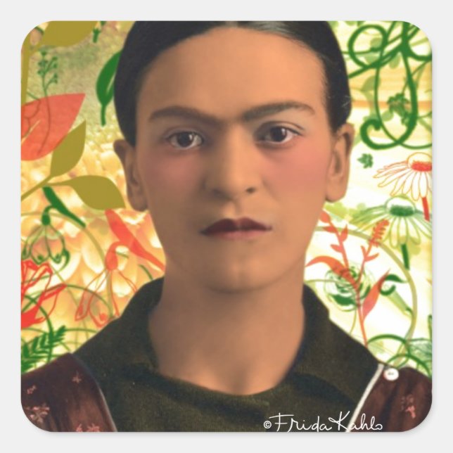 Frida Kahlo Reflejando Square Sticker (Front)