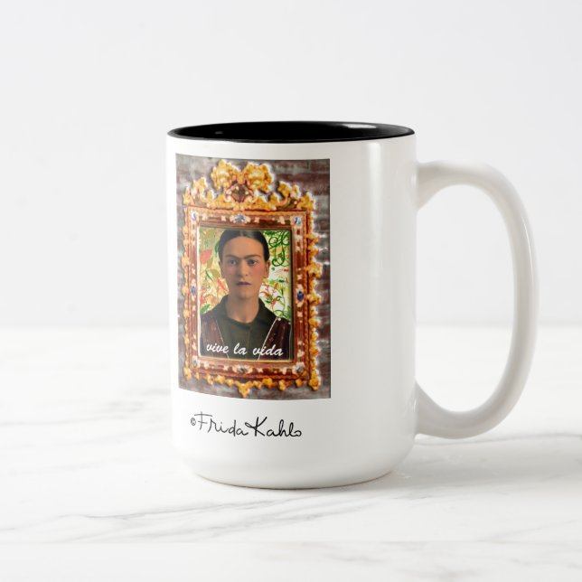 Frida Kahlo Reflejando Two-Tone Coffee Mug (Right)