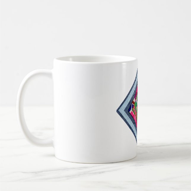 Frida Kahlo Retro Denim Diamond Coffee Mug (Left)