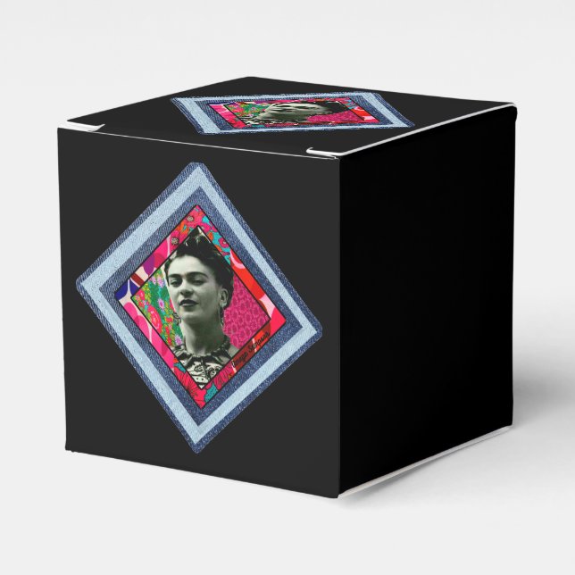 Frida Kahlo Retro Denim Diamond Favour Box (Front Side)