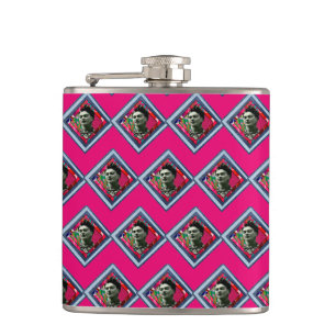 Frida Kahlo Retro Denim Diamond Hip Flask