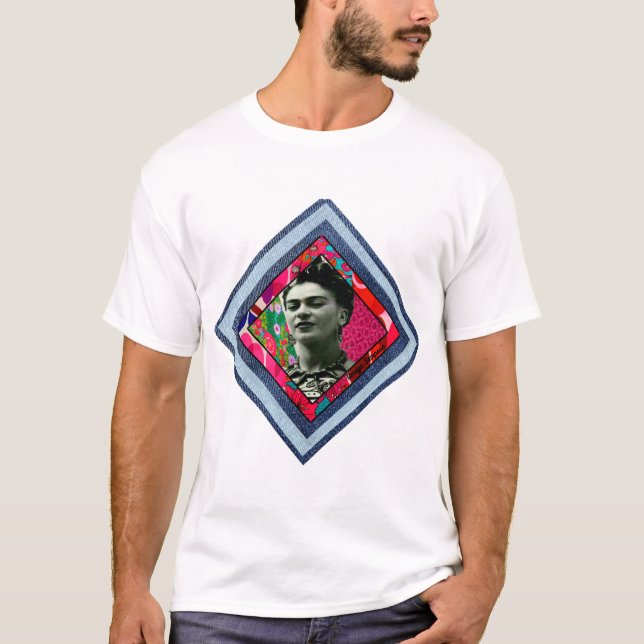 Frida Kahlo Retro Denim Diamond T-Shirt (Front)