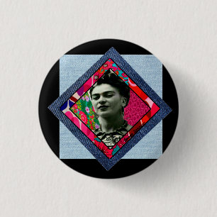 Frida Kahlo Retro Pink Denim 3 Cm Round Badge
