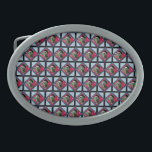 Frida Kahlo Retro Pink Denim Belt Buckle<br><div class="desc">Retro Mixed media collage with Frida Kahlo,  floral print,  and blue denim. Cute retro gift for retro art lovers,  hippies,  and flower children. Adorable gift for Frida Kahlo fans,  art lovers,  followers of her work.</div>