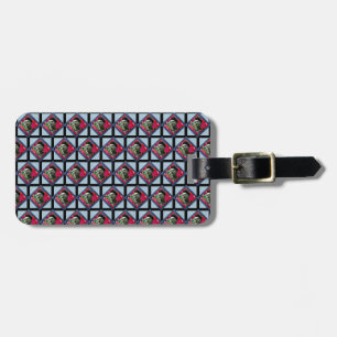 Frida Kahlo Retro Pink Denim Luggage Tag