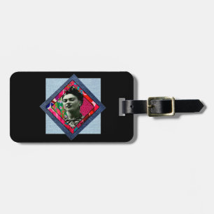Frida Kahlo Retro Pink Denim Luggage Tag