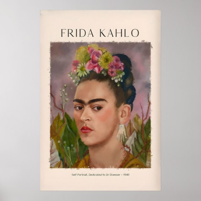Frida Kahlo Self Portrait Dedicated Dr Eloesser Poster (Front)