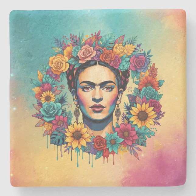 Frida Kahlo Stone Coaster (Front)
