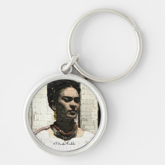 Frida Kahlo Textile Portrait Key Ring (Front)
