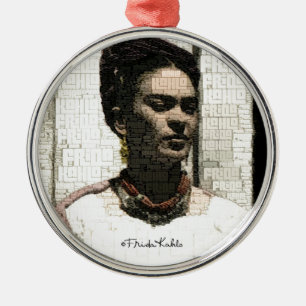 Frida Kahlo Textile Portrait Metal Tree Decoration