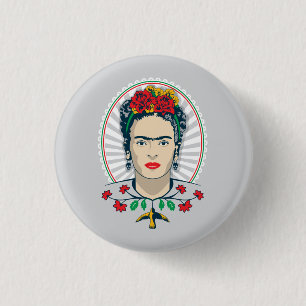 Frida Kahlo Vintage Floral 3 Cm Round Badge