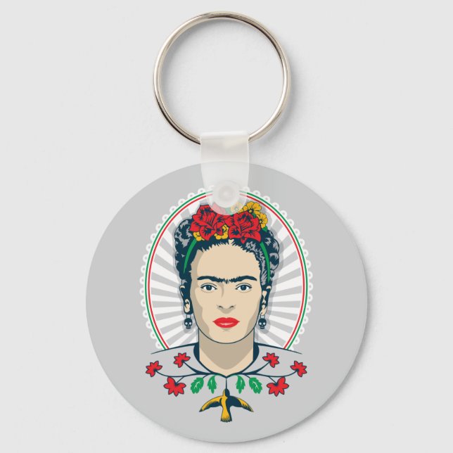 Frida Kahlo | Vintage Floral Key Ring (Front)