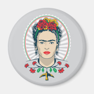 Frida Kahlo Vintage Floral Magnet