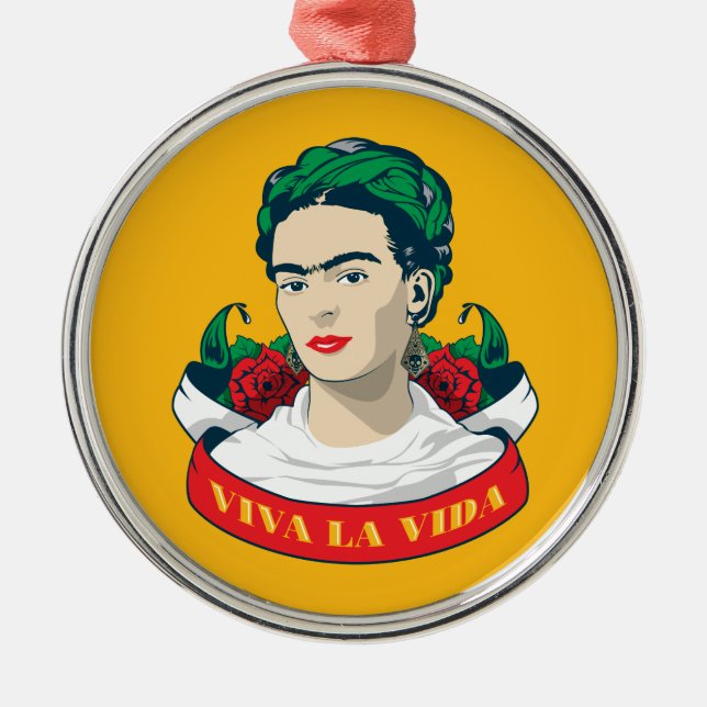 Frida Kahlo | Viva la Vida Metal Tree Decoration (Front)