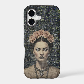 Frida Rose Crown Denim Pop Art Case