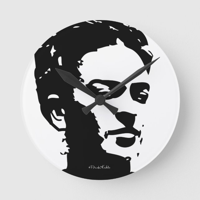Frida Shadow Portrait Round Clock (Front)