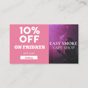 Friday Discount Code Special Vape Shop Business Card