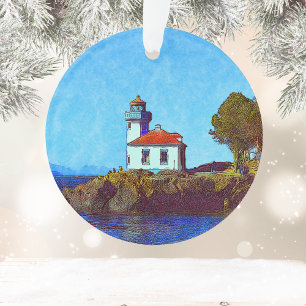 Friday Harbour Lime Kiln Lighthouse Acrylic Orname Ornament