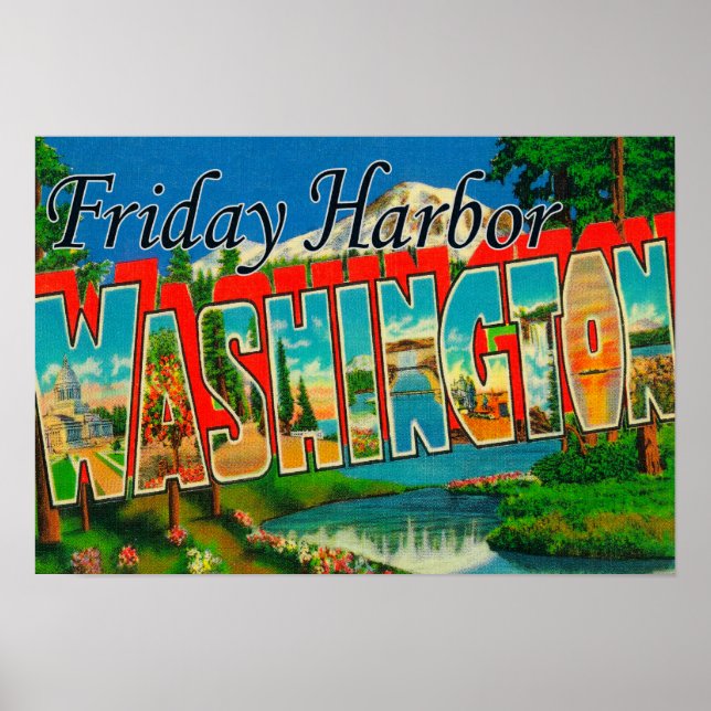 Friday Harbour, Washington - Large Letter Poster (Front)