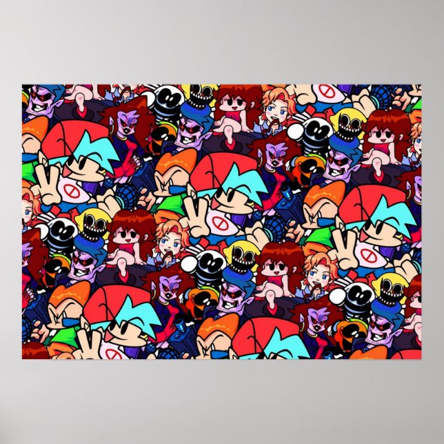 Friday Night Funkin Collage Poster (Front)