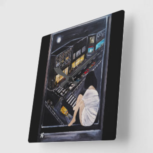 Friday Night Painting by Alfred Fox Square Wall Clock