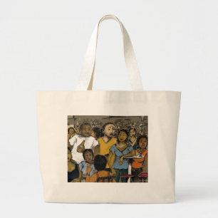 friday nite where's the party? large tote bag