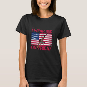 Friday  Red American Veteran  Memorial Plaza T-Shirt