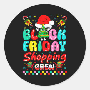 Friday Shopng Crew Christmas Lights Black Shopng F Classic Round Sticker