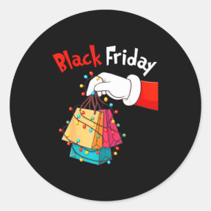 Friday Shopng Squad Christmas Black Shopng Family  Classic Round Sticker