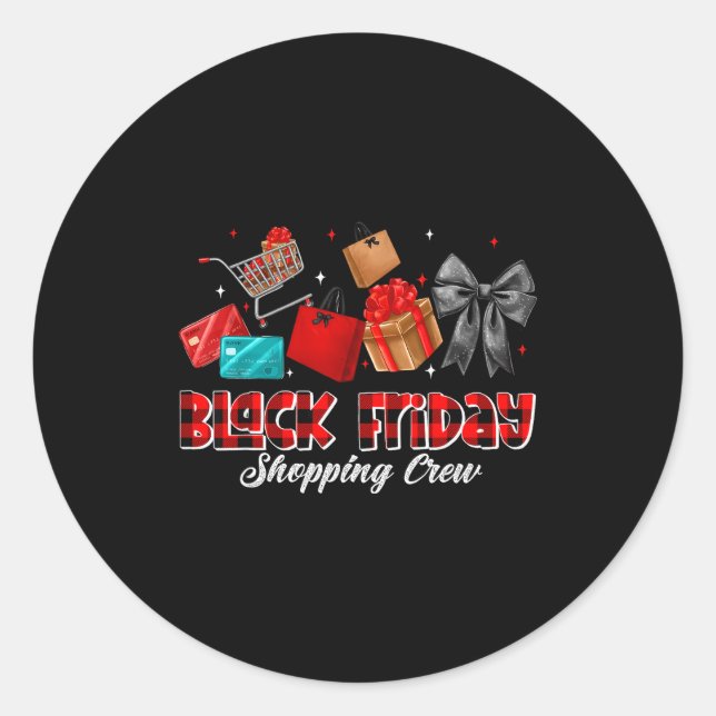 Friday Shopng Squad Christmas Black Shopng Family  Classic Round Sticker (Front)