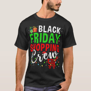 Friday Shopping Crew Christmas Lights Black Shoppi T-Shirt