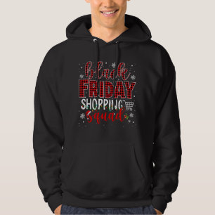 Friday Shopping Squad Santa Plaid Family Black Chr Hoodie