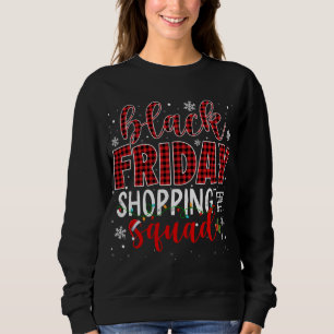 Friday Shopping Squad Santa Plaid Family Black Chr Sweatshirt