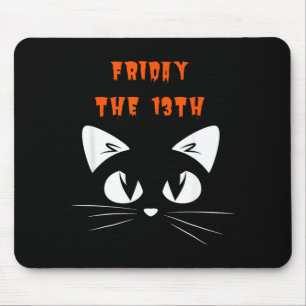 Friday The 13th 2024 Adorable Black Cat Halloween Mouse Pad